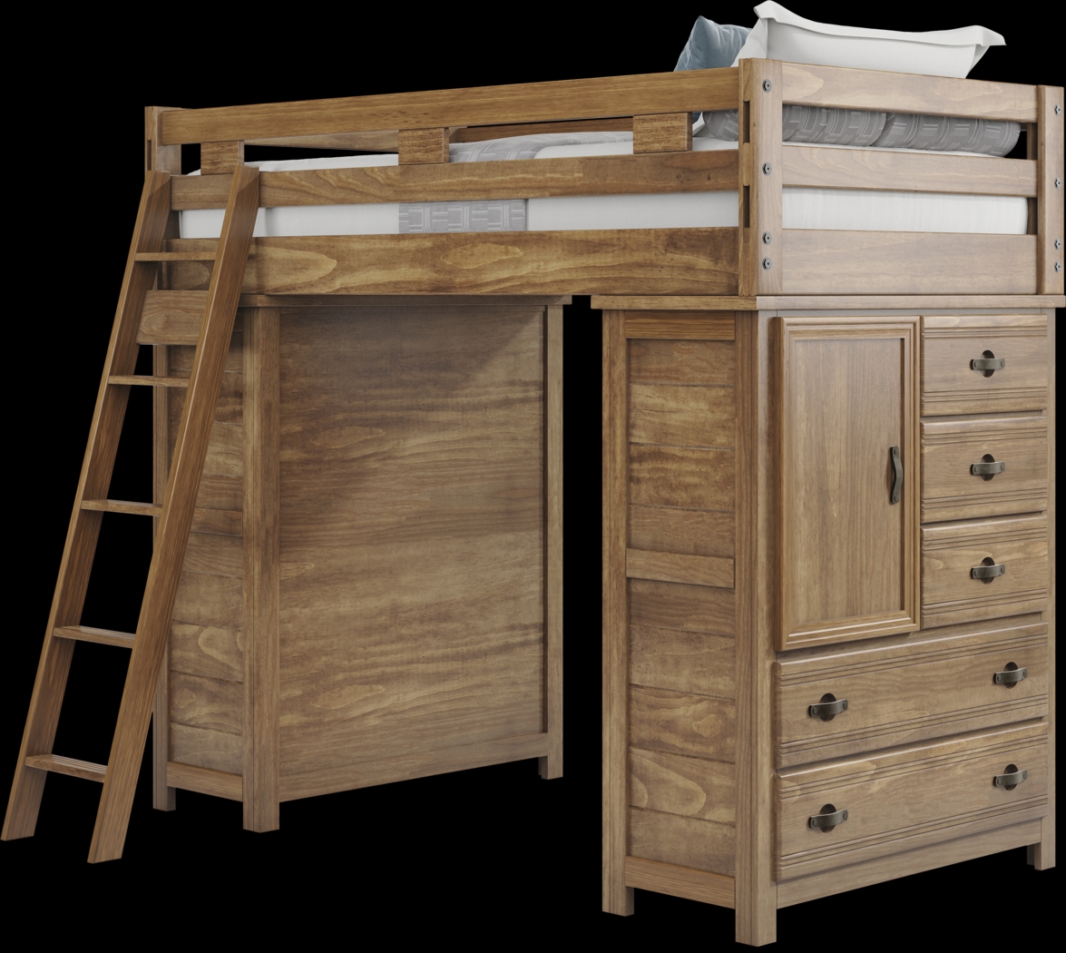 Kids Creekside 2.0 Chestnut Twin Loft with 2 Loft Chests - Thumbnail - Image 3