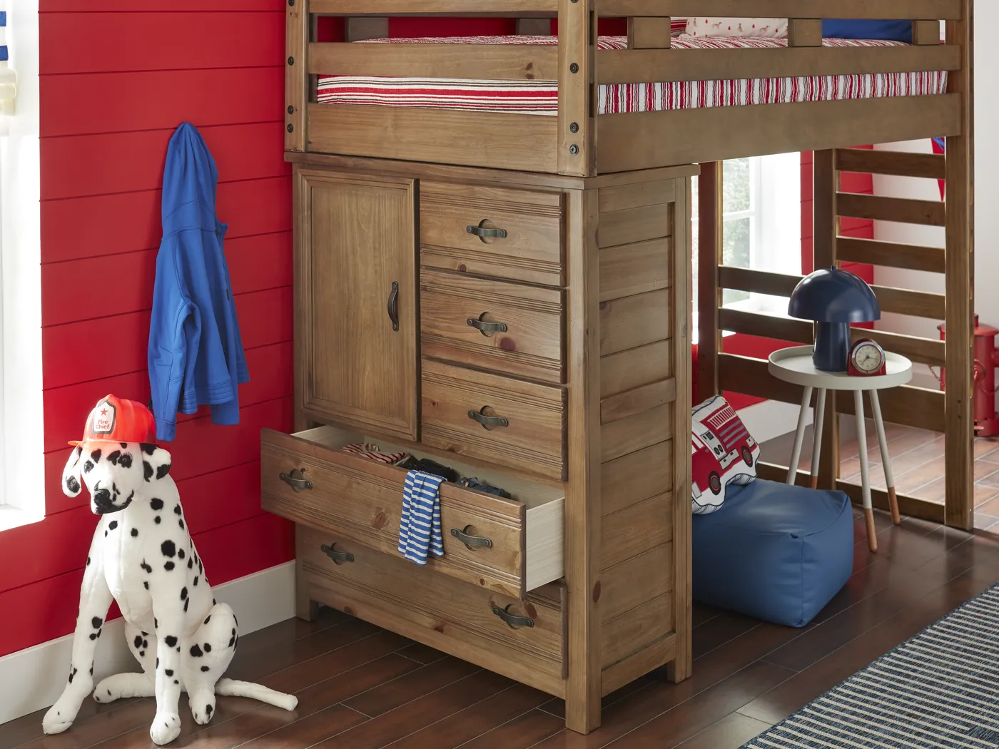 Kids Creekside 2.0 Chestnut Twin Loft with Chest - Image 5