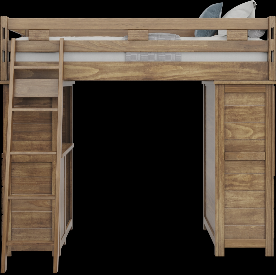 Kids Creekside 2.0 Chestnut Twin Loft with Loft Chest and Desk - Thumbnail - Image 2
