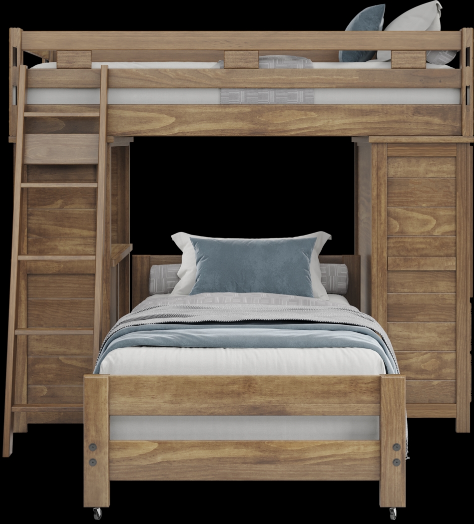Kids Creekside 2.0 Chestnut Twin/Twin Loft with Loft Chest and Desk - Thumbnail - Image 2