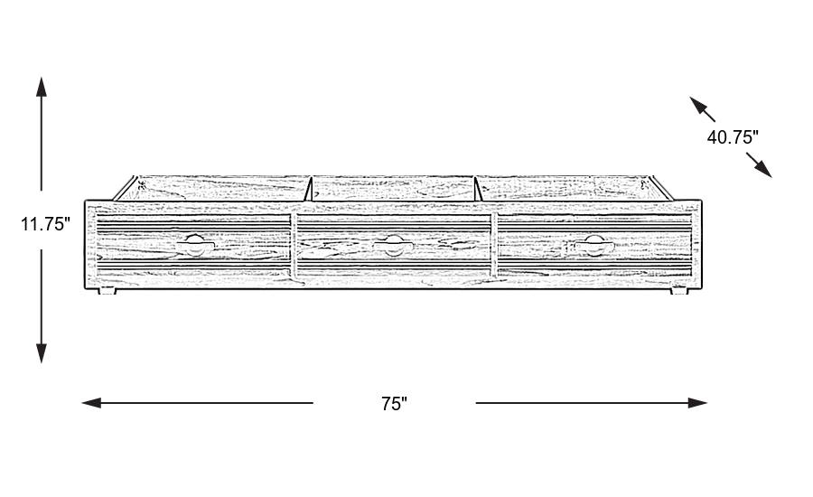 Dimension Image. Please refer to the Dimension Tab on this page for dimension details.