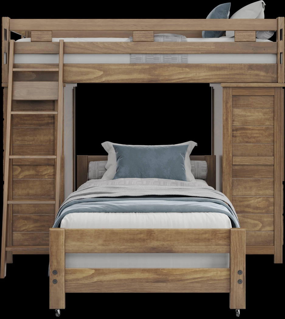Kids Creekside 2.0 Chestnut Twin/Twin Loft with 2 Loft Chests - Thumbnail - Image 2