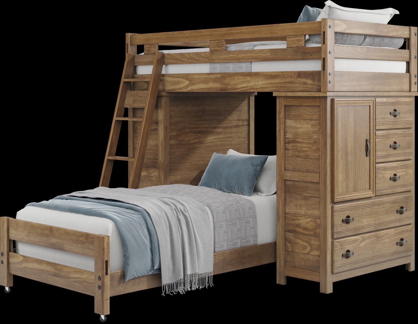 Kids Creekside 2.0 Chestnut Twin/Twin Loft with 2 Loft Chests - Thumbnail - Image 3
