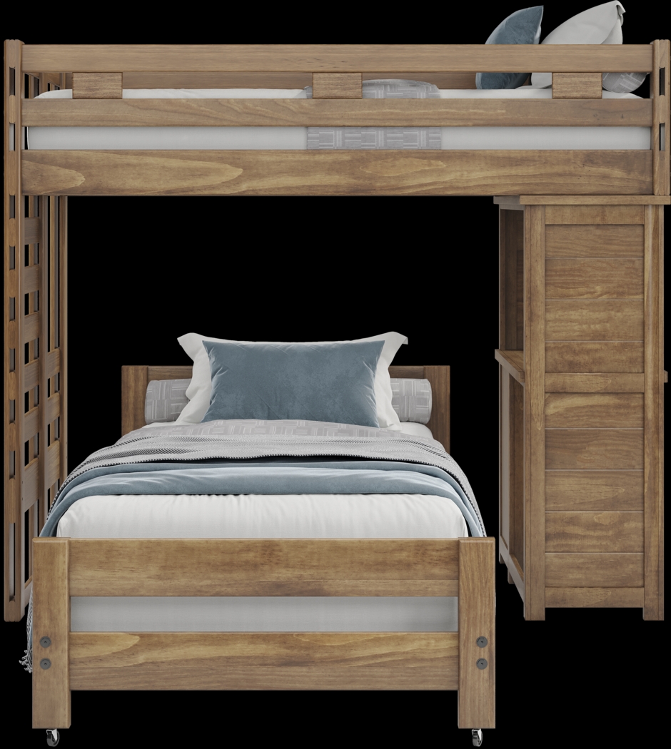 Kids Creekside 2.0 Chestnut Twin/Twin Loft with Loft Desk - Thumbnail - Image 2