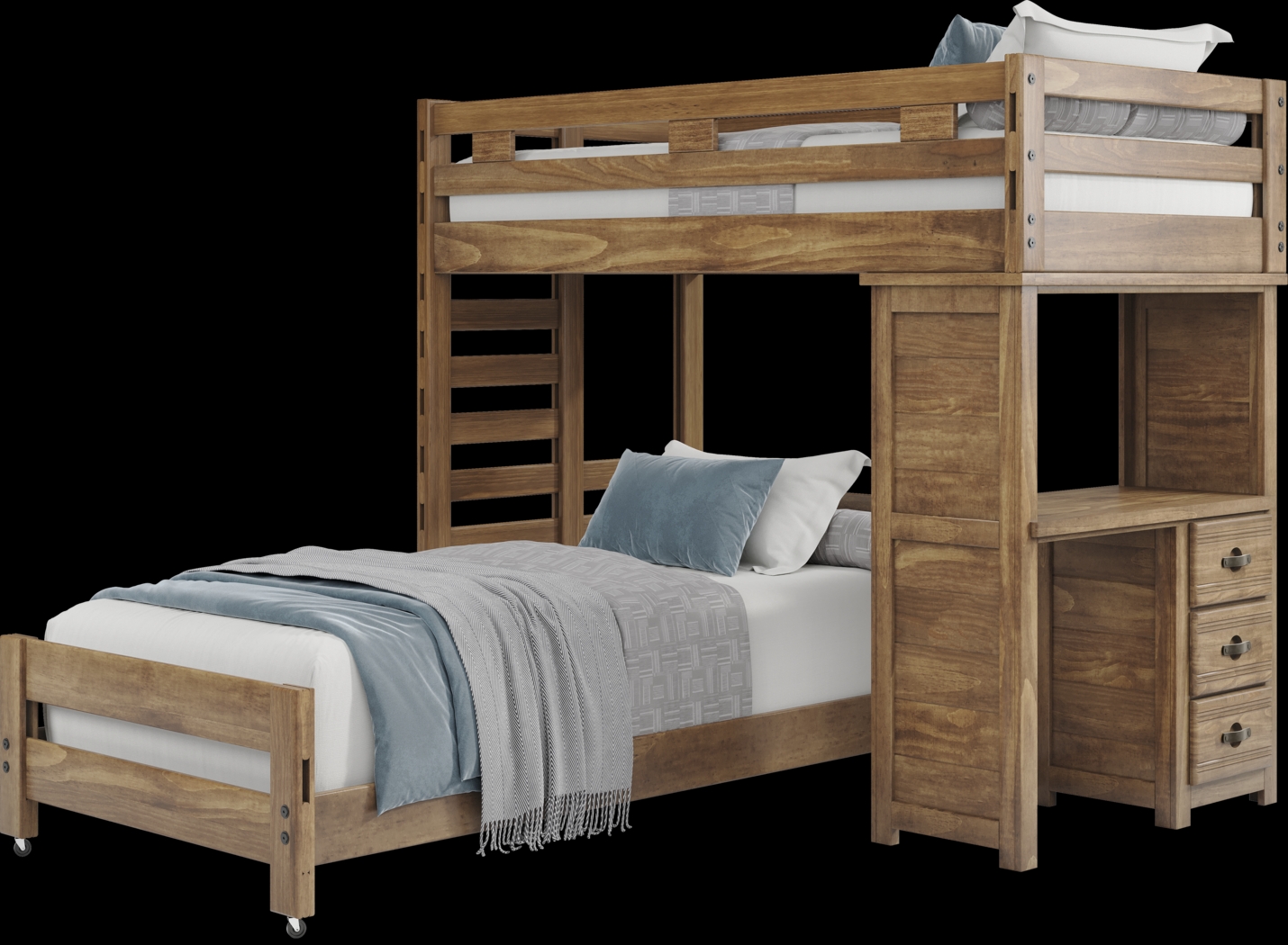 Kids Creekside 2.0 Chestnut Twin/Twin Loft with Loft Desk - Thumbnail - Image 3