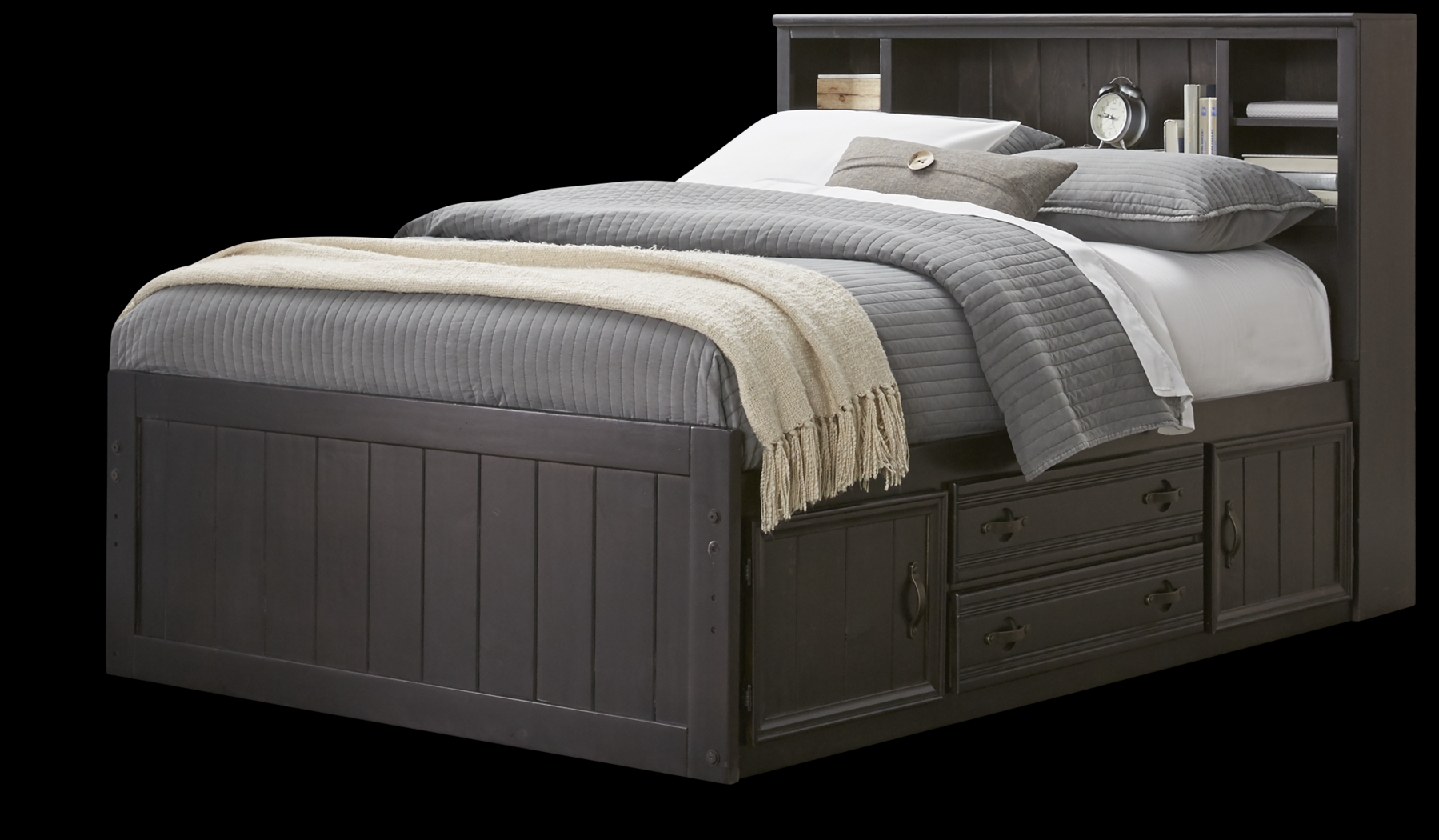 Creekside Charcoal 5 Pc Full Bookcase Bed - Thumbnail - Image 1