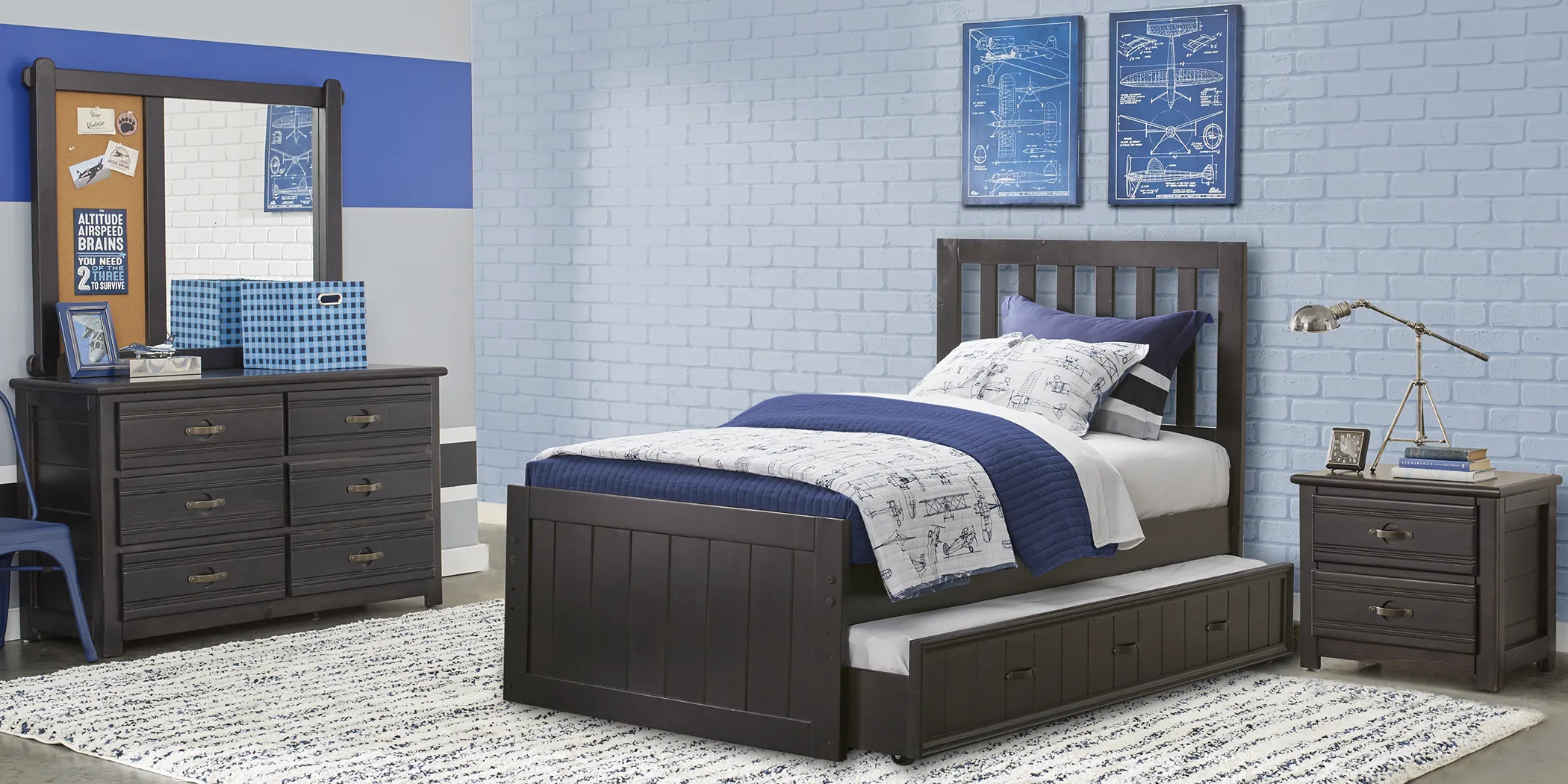 Creekside Charcoal 5 Pc Full Slat Bedroom - Thumbnail - Image 1