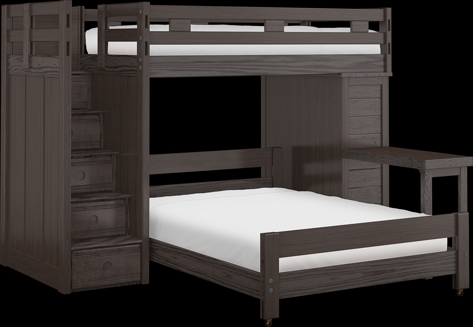 Creekside Charcoal Twin/Full Step Bunk with Chest & Desk Attachment - Thumbnail - Image 3