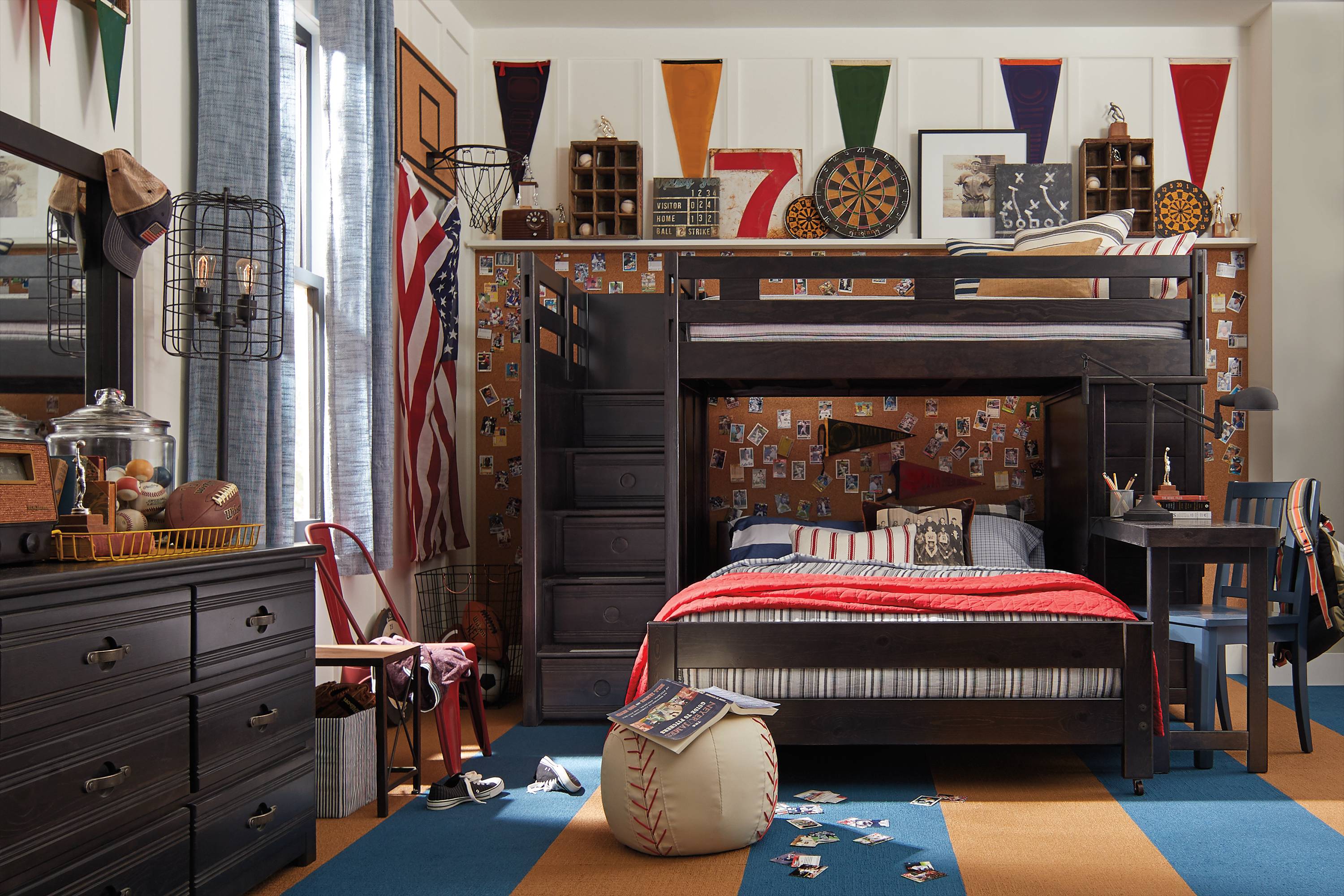 Creekside Charcoal Twin/Full Step Bunk with Chest & Desk Attachment - Thumbnail - Image 2