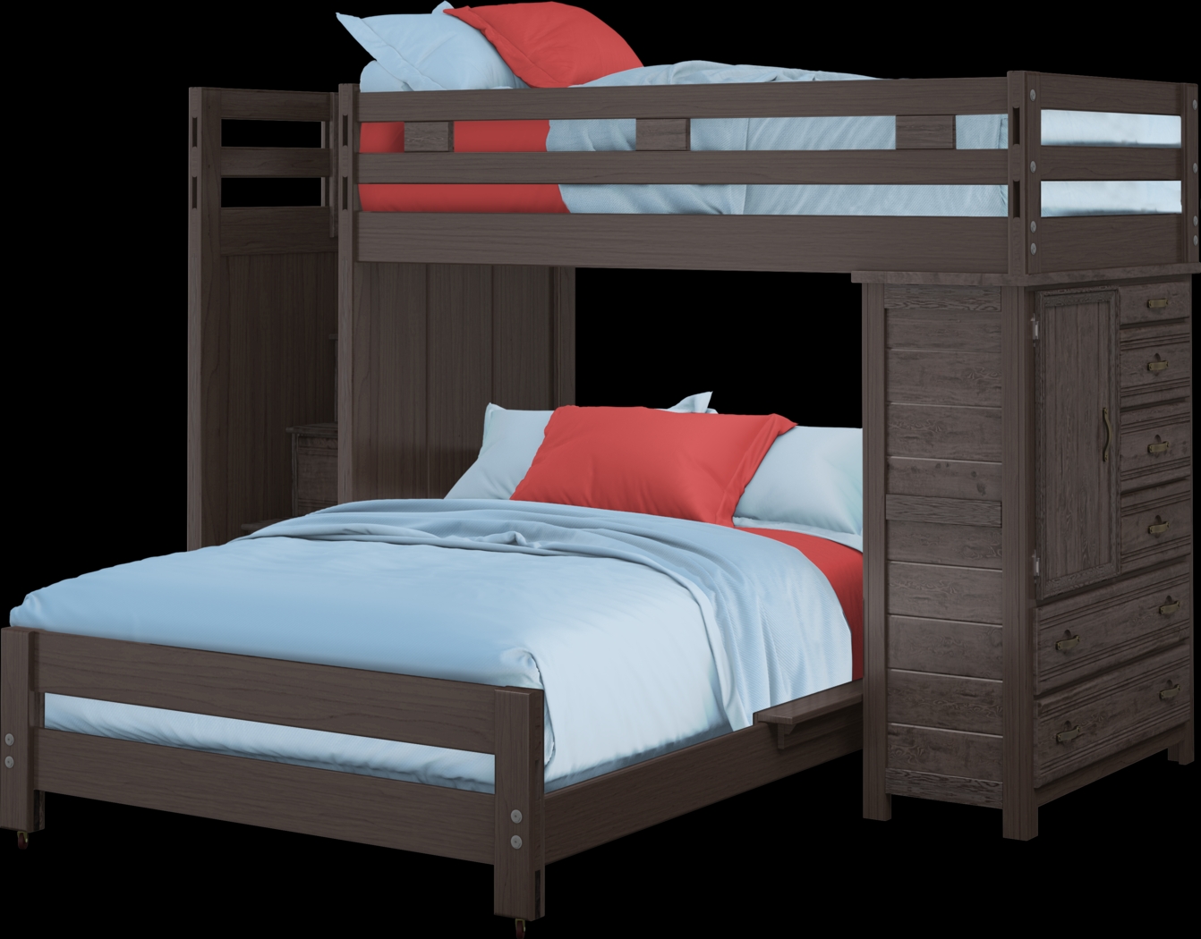 Creekside Charcoal Twin/Full Step Bunk with Chest - Thumbnail - Image 1
