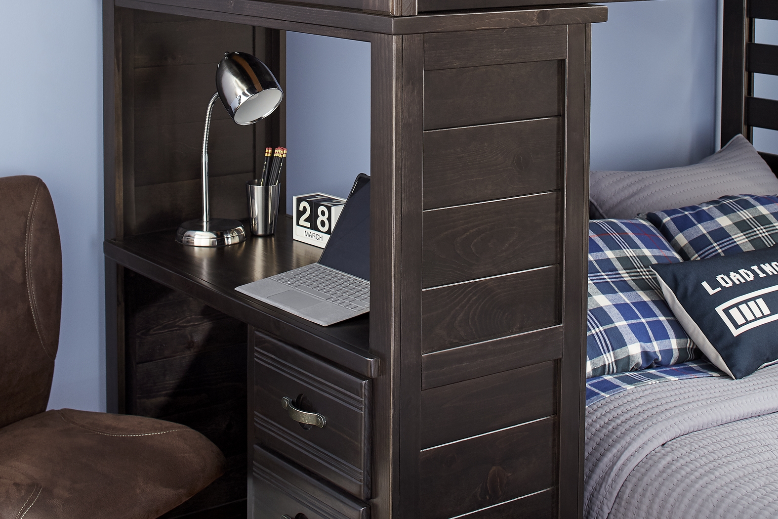 Creekside Charcoal Twin/Full Step Bunk with Desk - Thumbnail - Image 3