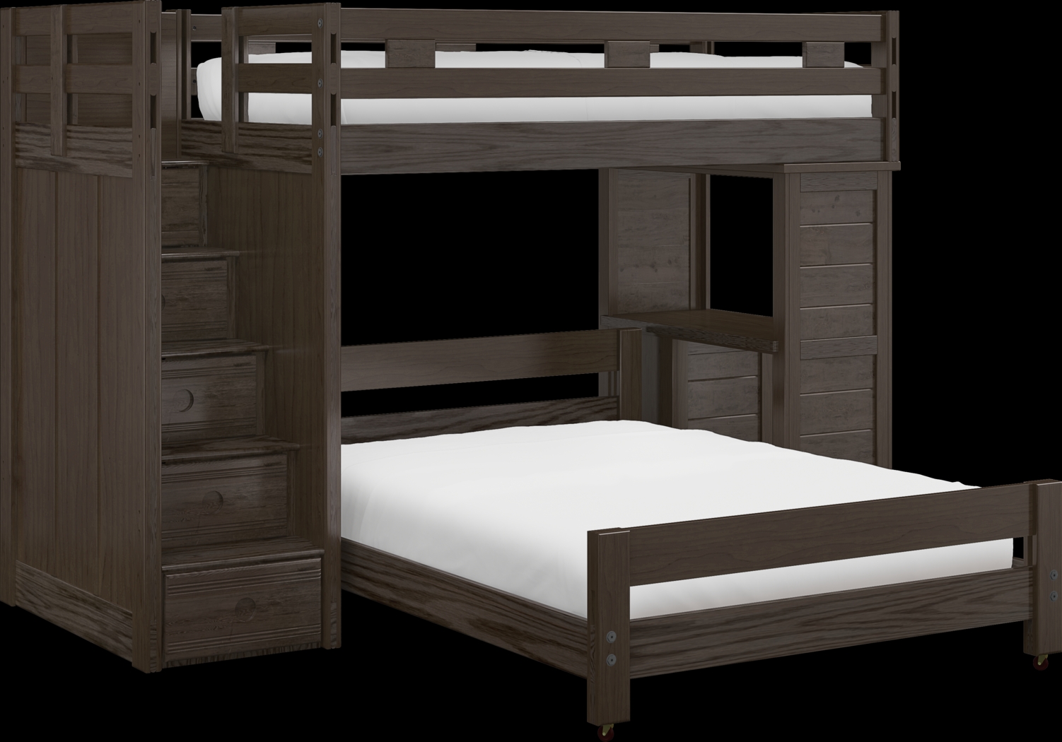 Creekside Charcoal Twin/Full Step Bunk with Desk - Thumbnail - Image 1