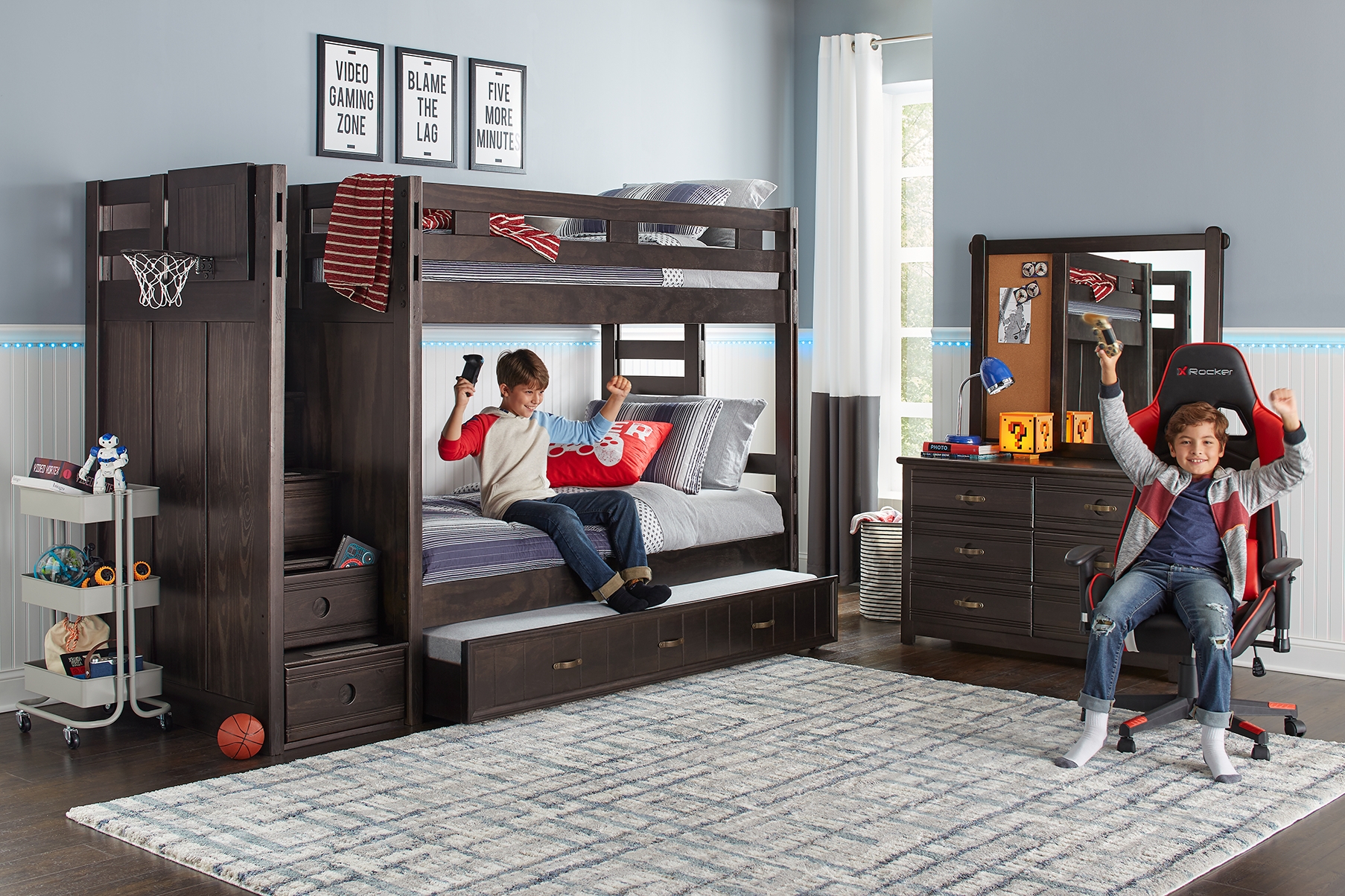 Creekside Charcoal Twin/Twin Step Bunk Bed - Thumbnail - Image 4