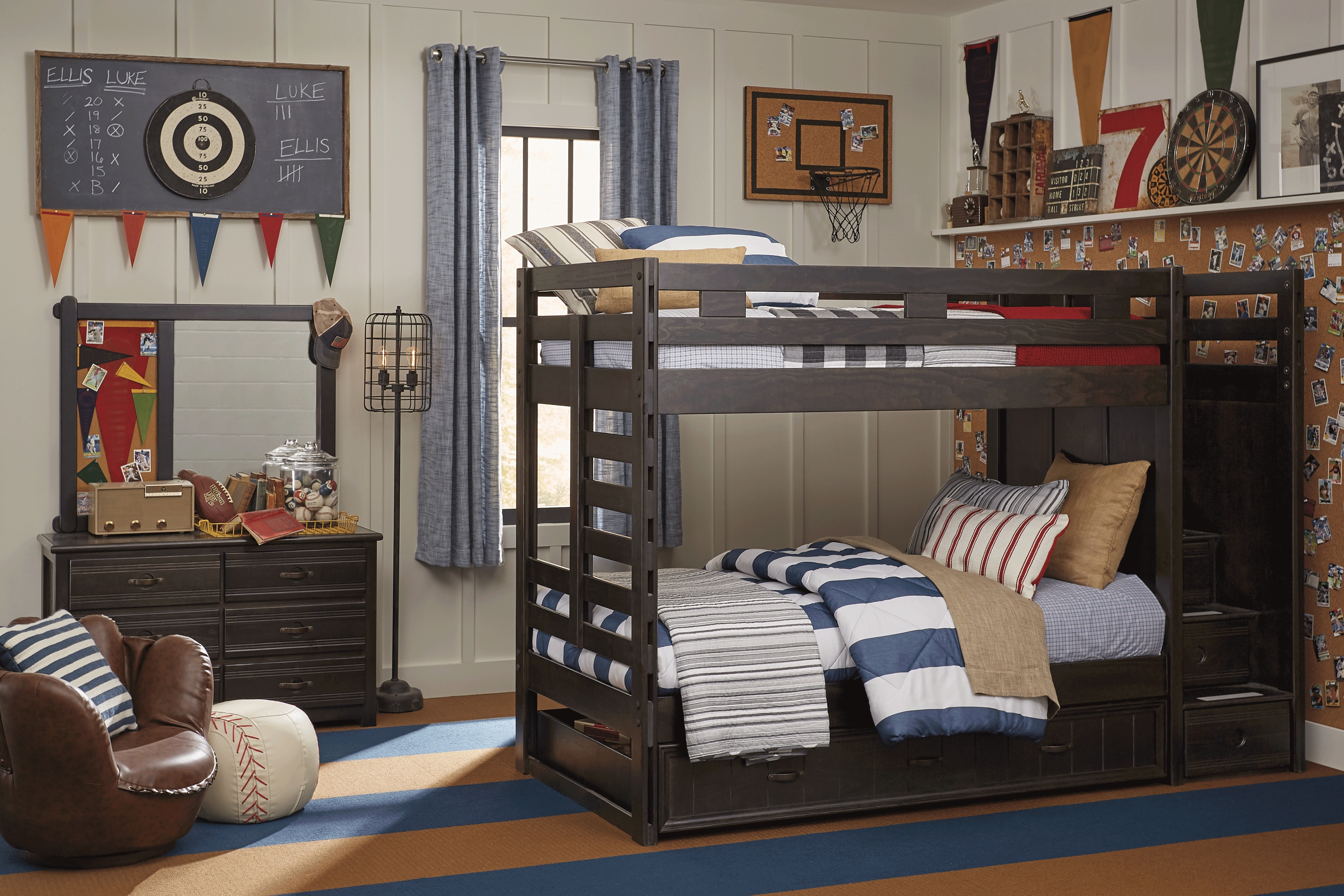 Creekside Charcoal Twin/Twin Step Bunk Bed - Thumbnail - Image 2