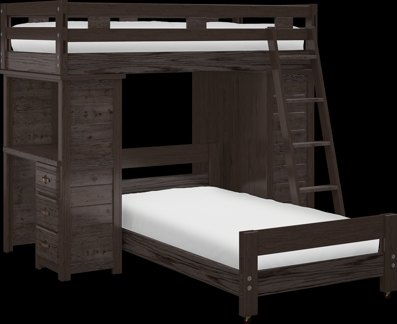 Creekside Charcoal Twin/Twin Student Bunk Bed with Desk & Chest - Thumbnail - Image 2