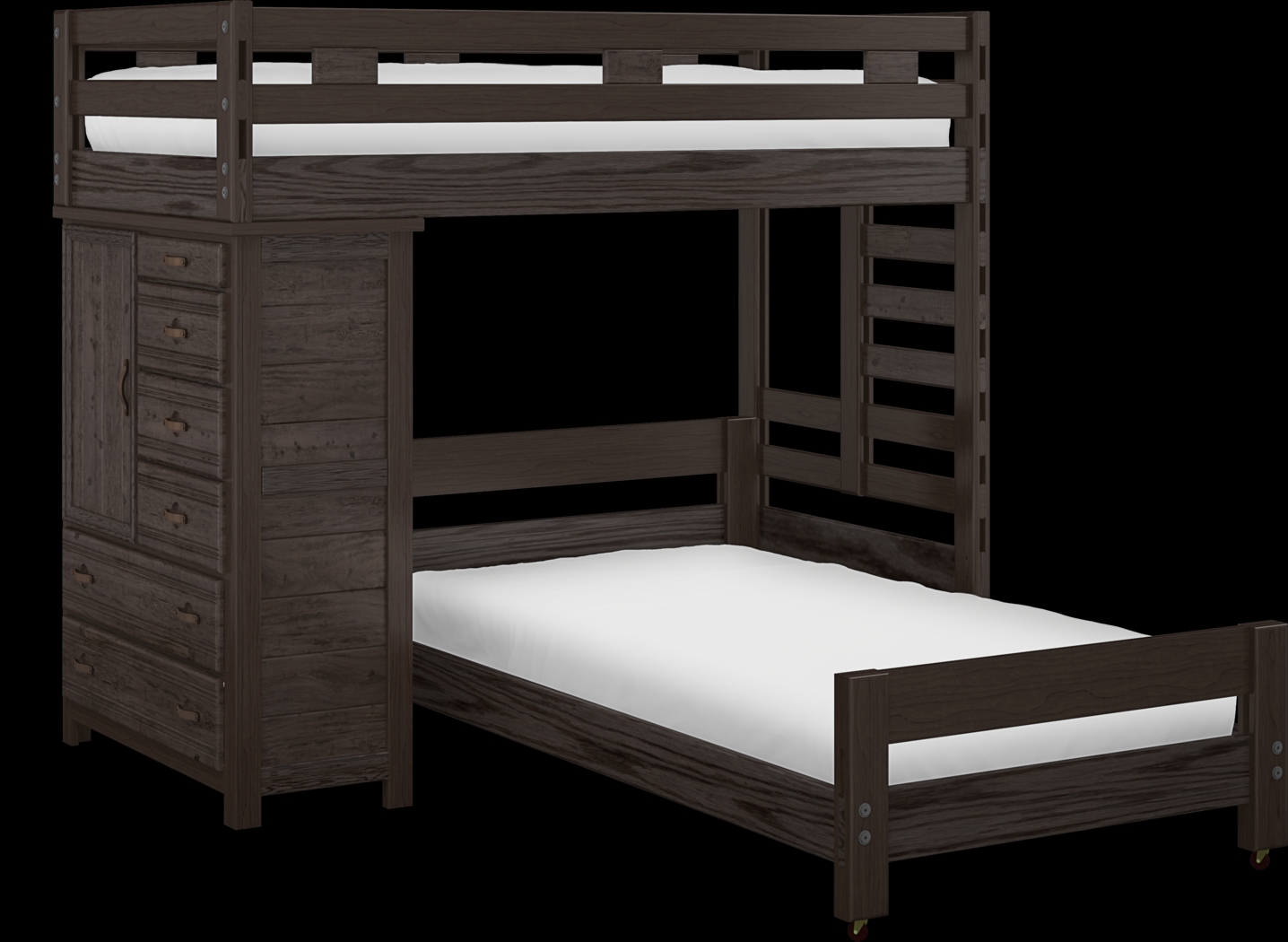 Creekside Charcoal Twin/Twin Student Loft Bed with Chest - Thumbnail - Image 1