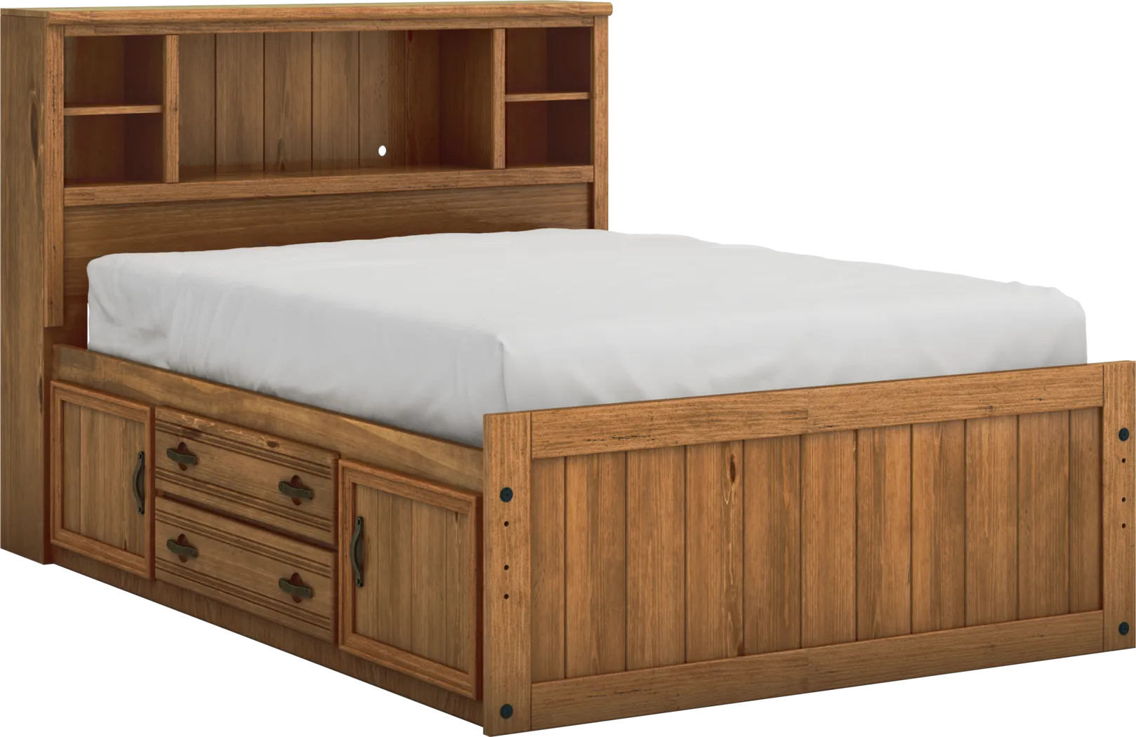 Creekside Chestnut 3 Pc Full Captain's Bookcase Bed - Thumbnail - Image 1