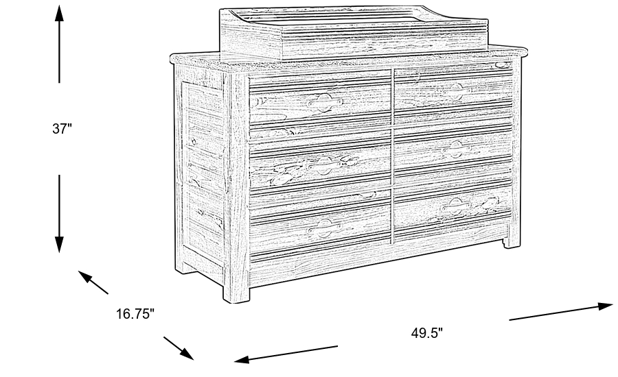 Dimension Image. Please refer to the Dimension Tab on this page for dimension details.