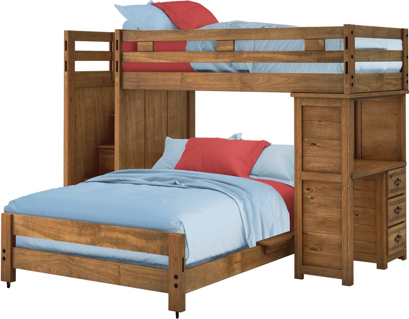Creekside Chestnut Twin/Full Step Bunk Bed with Desk - Thumbnail - Image 2