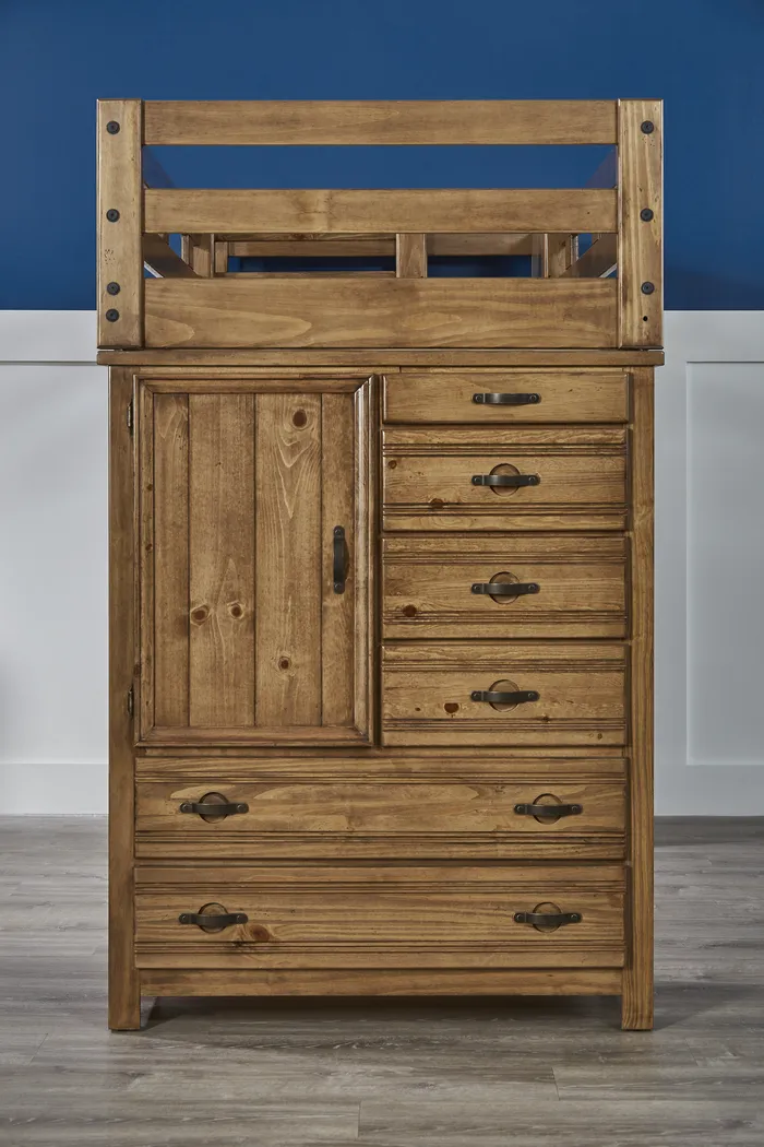 Creekside Chestnut Twin/Full Step Bunk with Chest - Thumbnail - Image 3