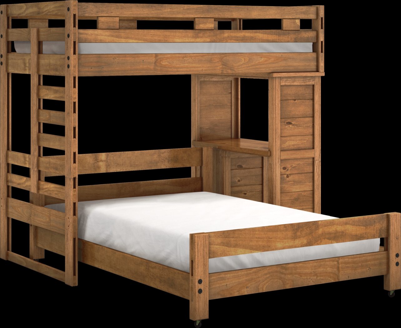 Creekside Chestnut Twin/Full Student Loft Bed with Desk - Thumbnail - Image 1