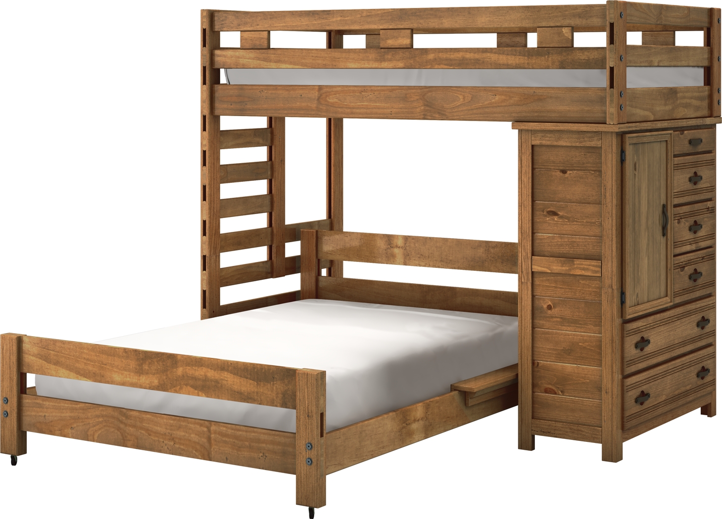 Creekside Chestnut Twin/Full Student Loft Bed with Chest - Thumbnail - Image 3