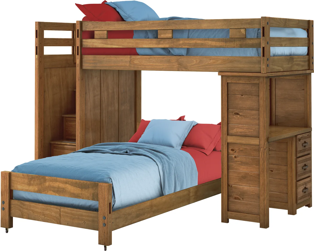 Creekside Chestnut Twin/Twin Step Bunk Bed with Desk - Thumbnail - Image 2