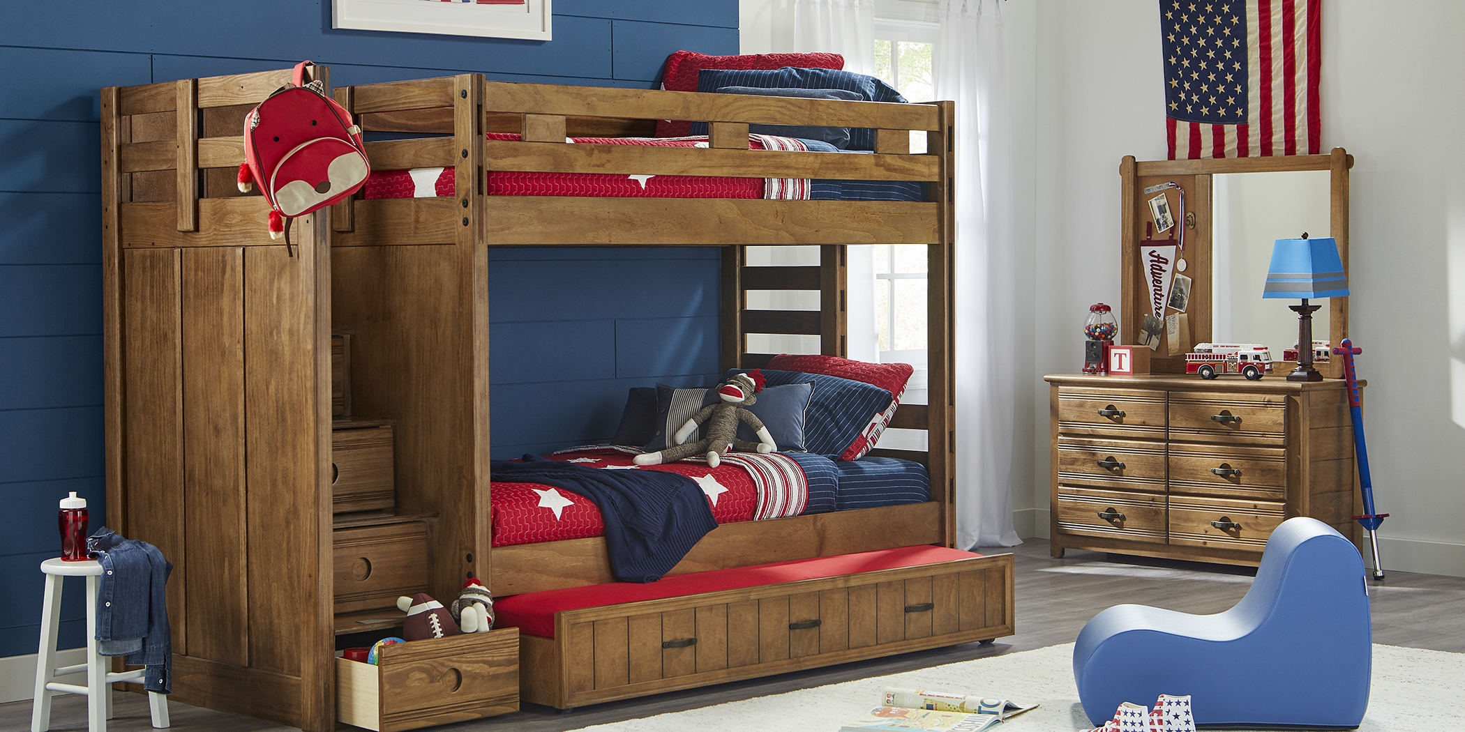 Creekside Chestnut Twin/Twin Step Bunk Bed - Thumbnail - Image 2
