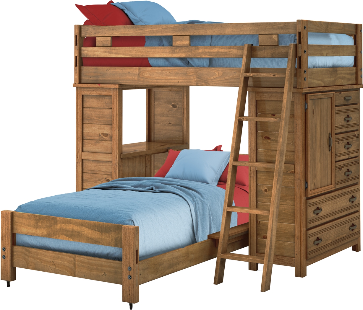 Creekside Chestnut Twin/Twin Student Bunk Bed with Desk & Chest - Thumbnail - Image 2