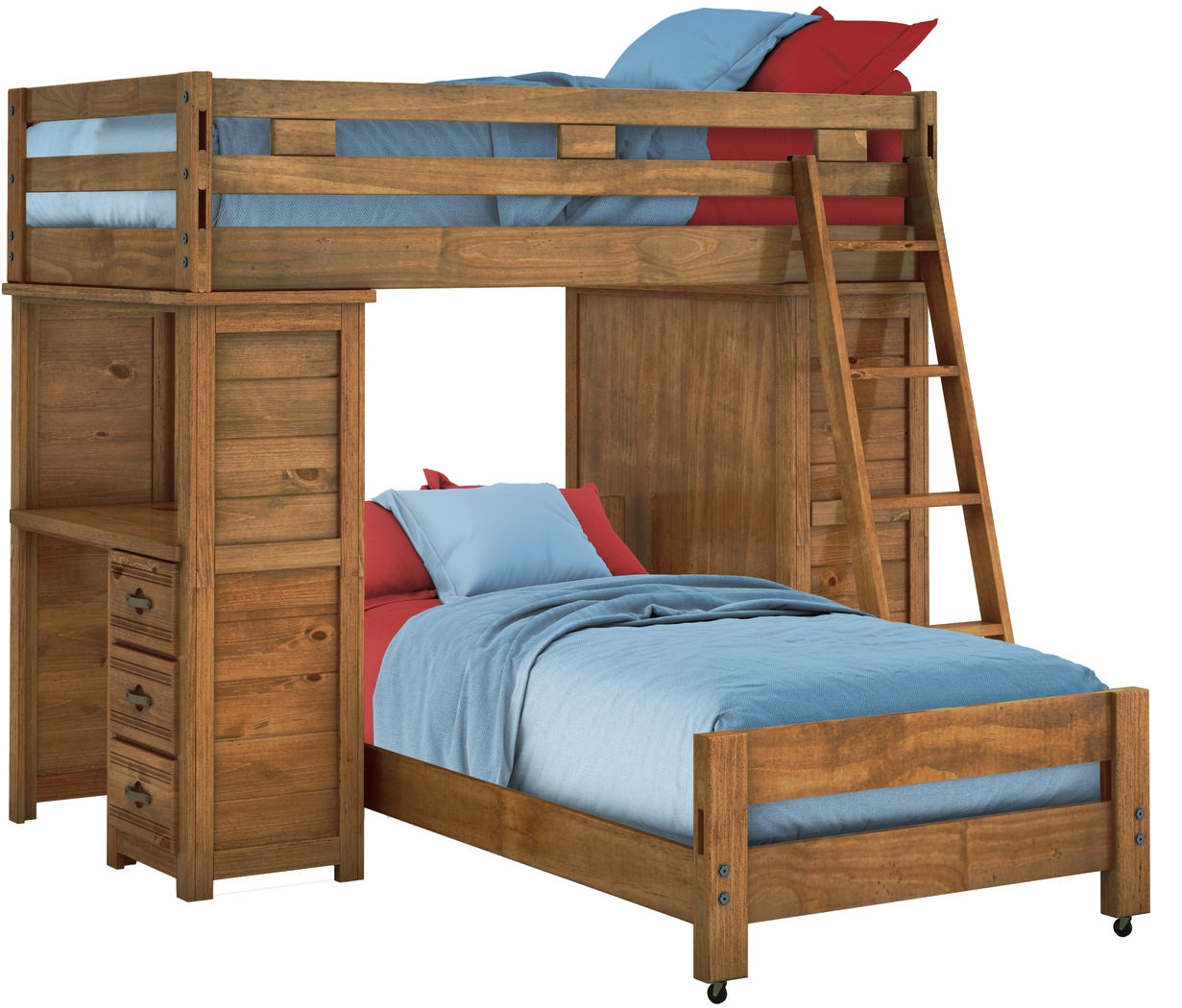 Creekside Chestnut Twin/Twin Student Bunk Bed with Desk & Chest - Thumbnail - Image 1