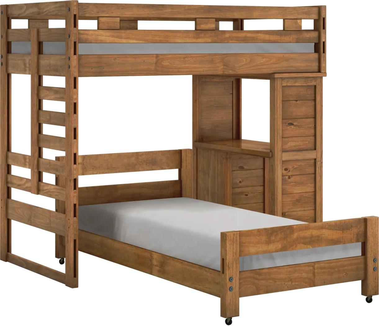 Creekside Chestnut Twin/Twin Student Bunk Bed with Desk - Thumbnail - Image 1