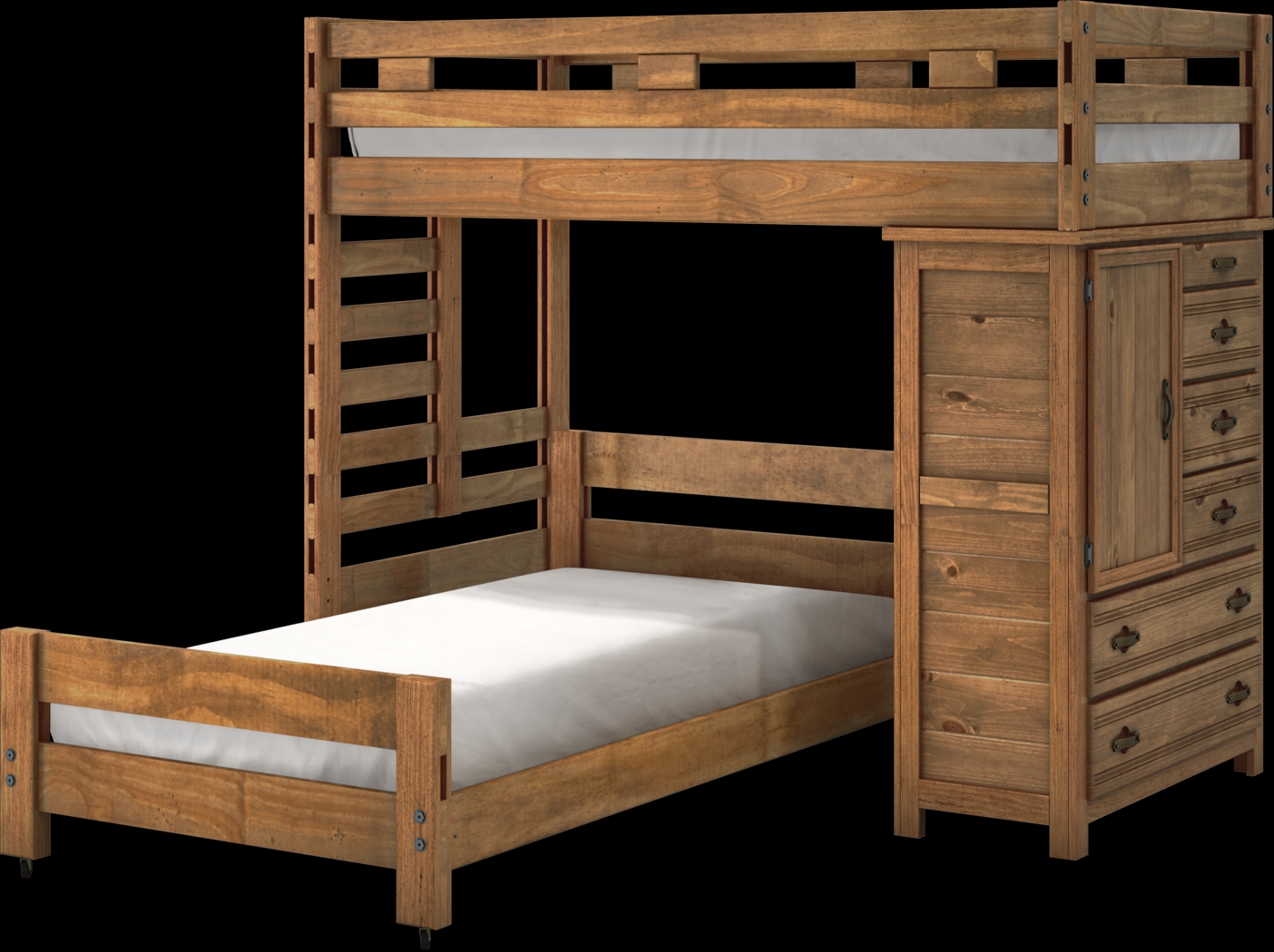 Creekside Chestnut Twin/Twin Student Loft Bed with Chest - Thumbnail - Image 3