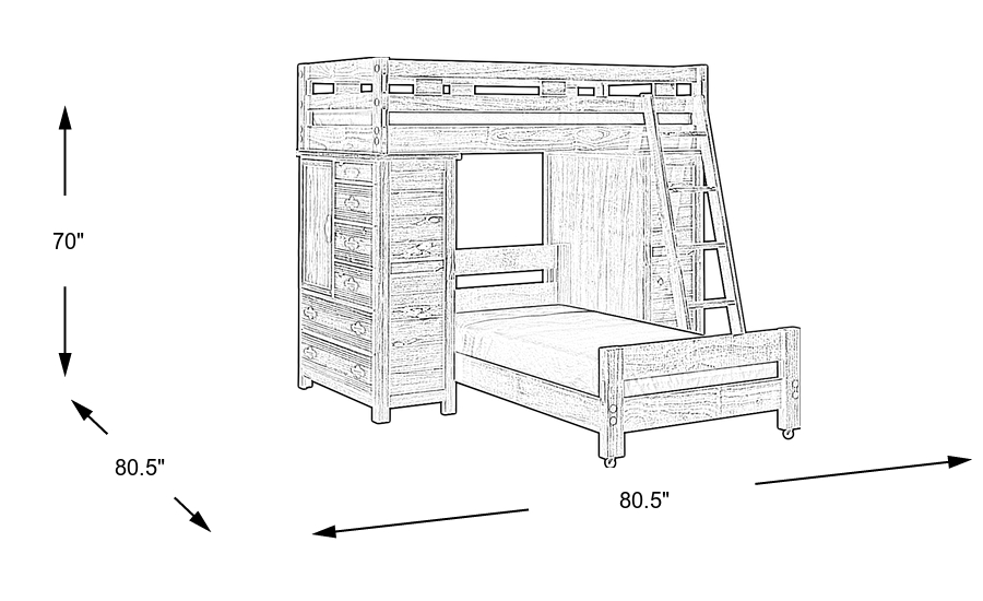 Dimension Image. Please refer to the Dimension Tab on this page for dimension details.