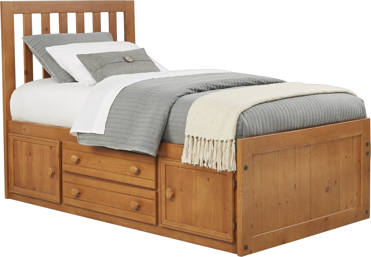Creekside Taffy 5 Pc Twin Slat Captains Bed - Thumbnail - Image 1