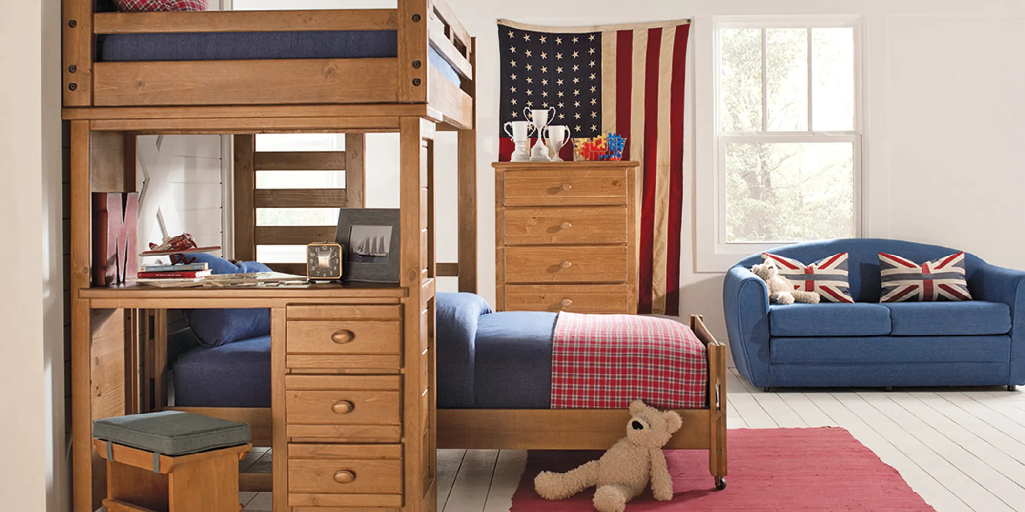 Creekside Taffy 7 Pc Twin/Twin Student Loft Bedroom with Desk - Thumbnail - Image 1