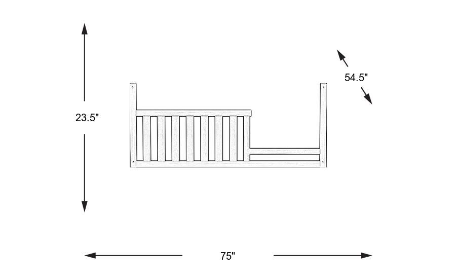 Dimension Image. Please refer to the Dimension Tab on this page for dimension details.