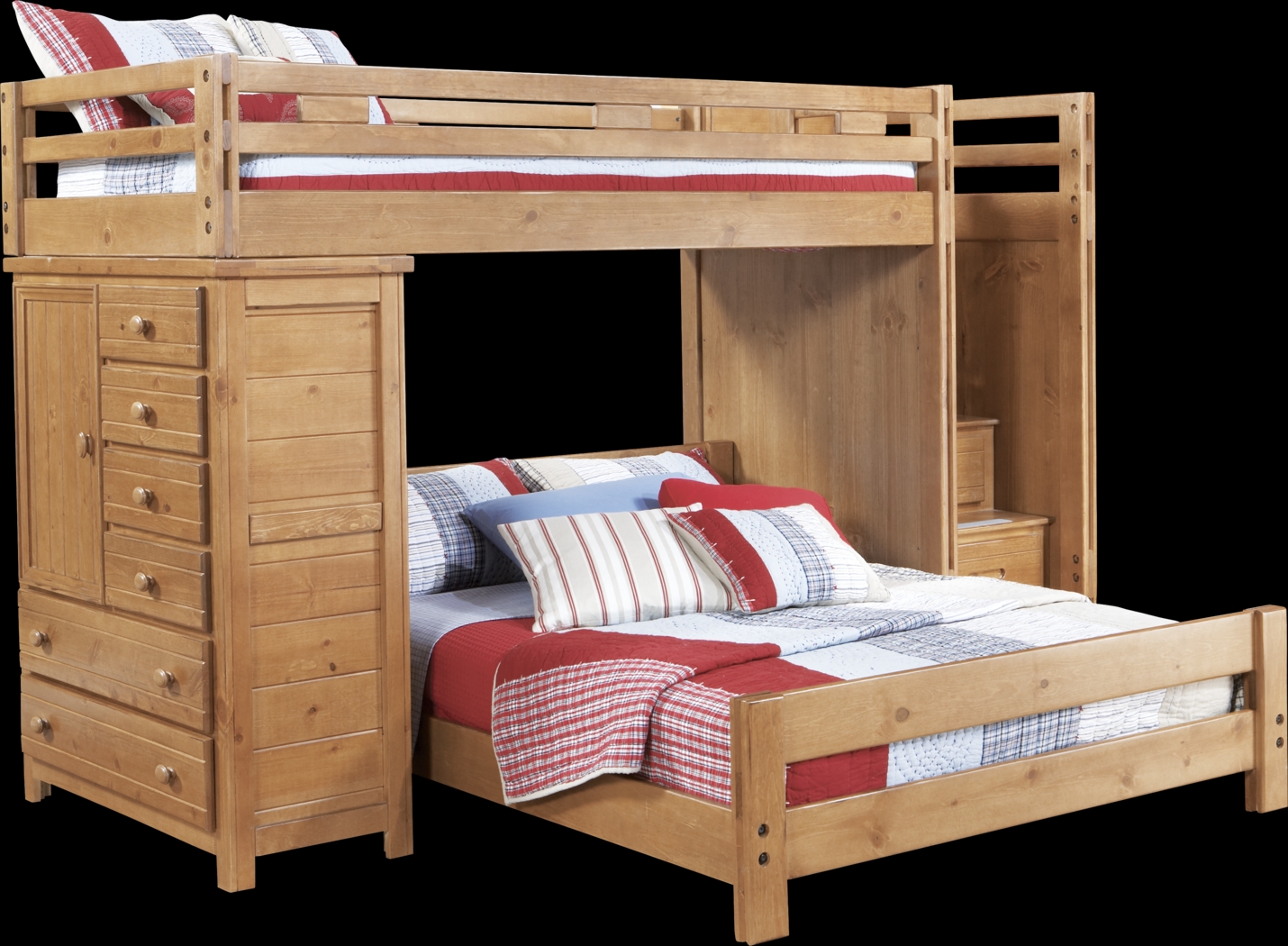 Creekside Taffy Twin/Full Step Bunk Bed w/Chest - Thumbnail - Image 1