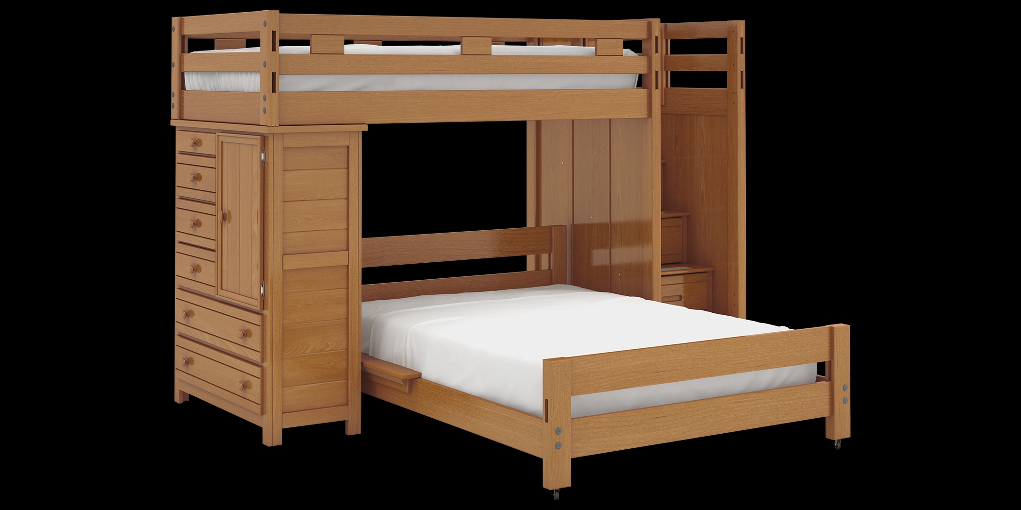 Creekside Taffy Twin/Full Step Bunk Bed w/Chest - Thumbnail - Image 2