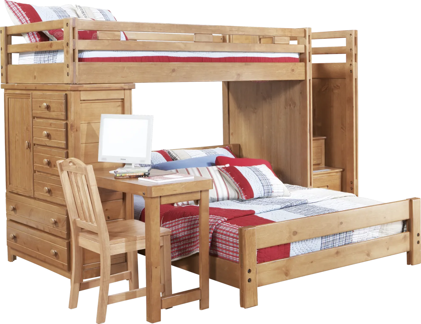 Creekside Taffy Twin/Full Step Bunk Bed with Desk and Chest - Thumbnail - Image 1