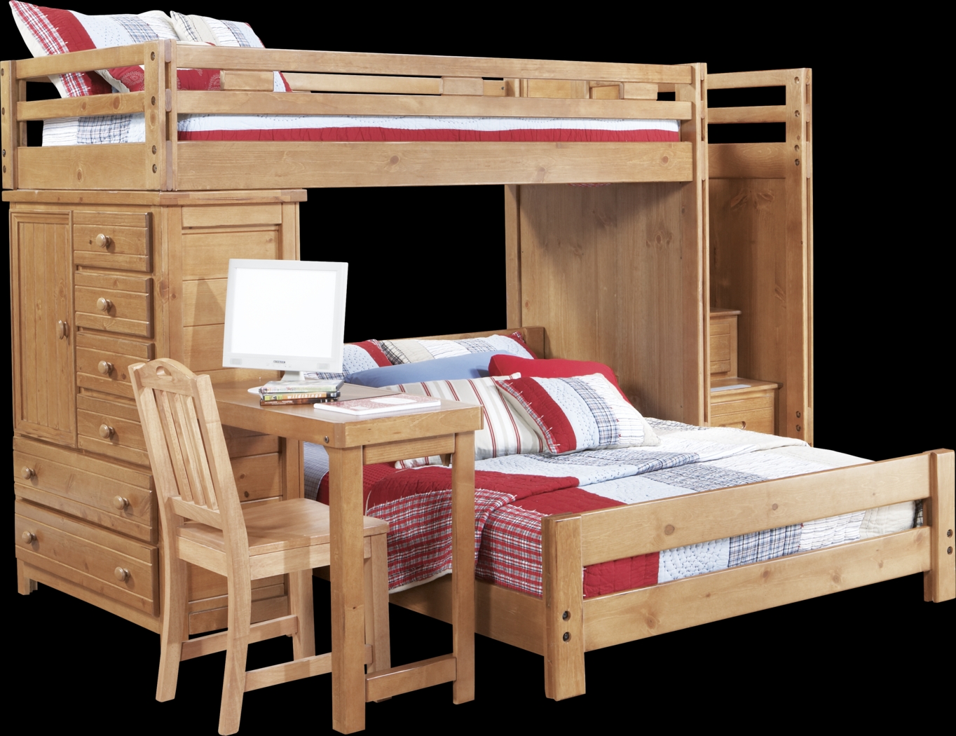 Creekside Taffy Twin/Full Step Bunk Bed with Desk and Chest - Thumbnail - Image 1