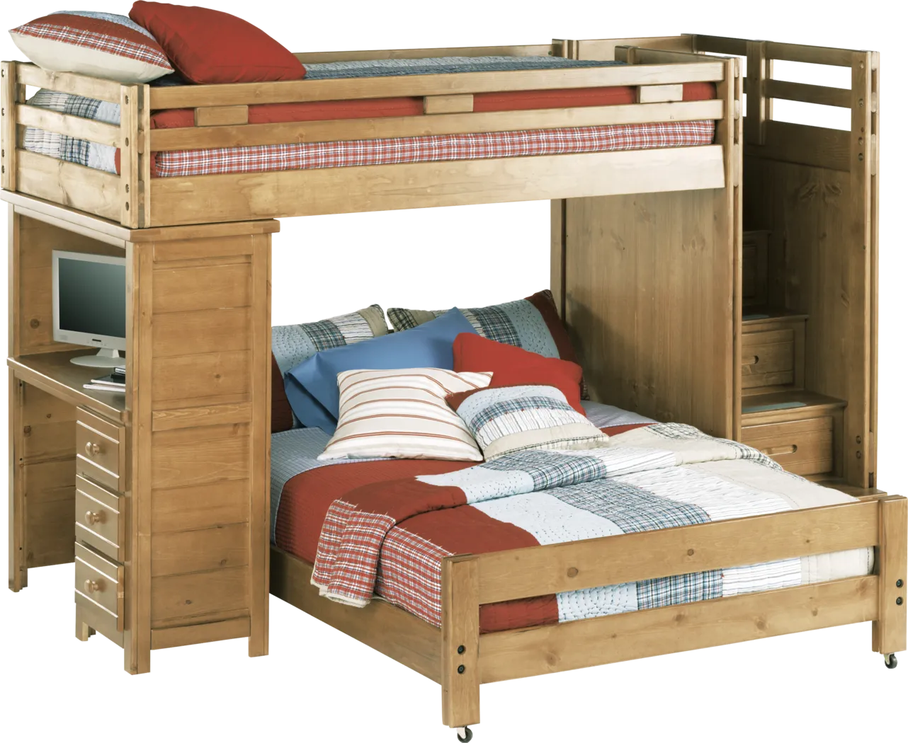 Creekside Taffy Twin/Full Step Bunk Bed with Desk - Thumbnail - Image 1