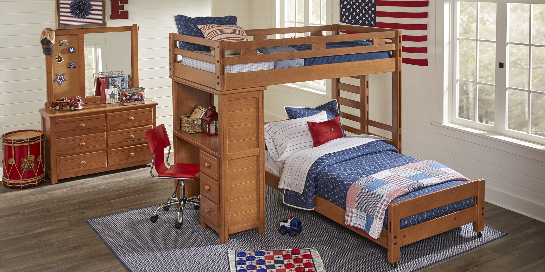 Creekside Taffy Twin/Full Student Bunk Bed with Desk - Thumbnail - Image 2