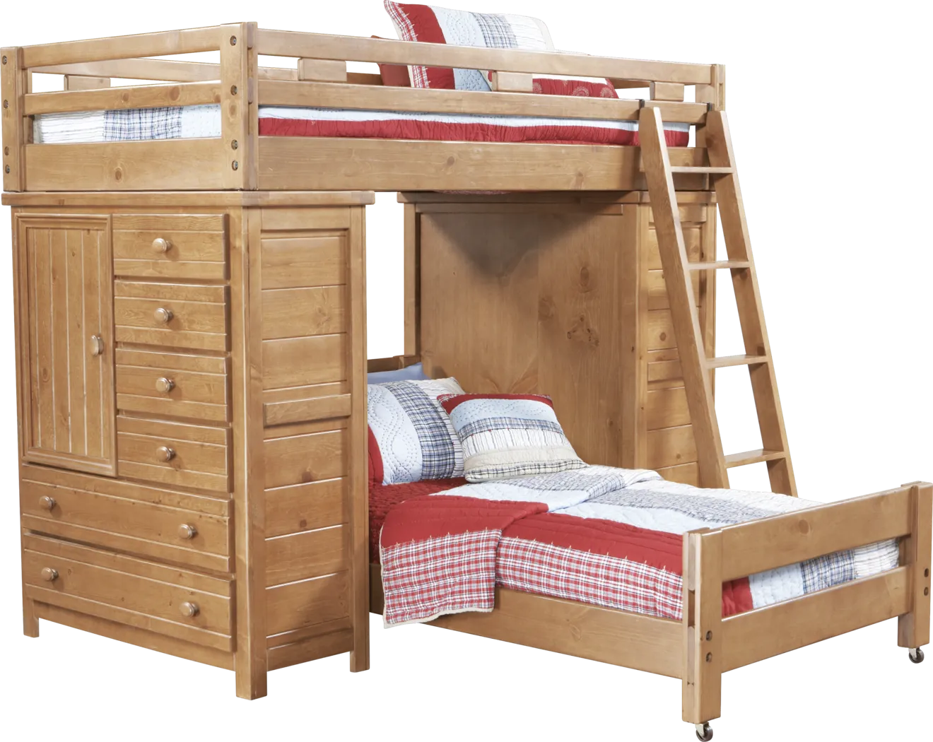 Creekside Taffy Twin/Twin Student Loft Bed with Chests - Thumbnail - Image 1