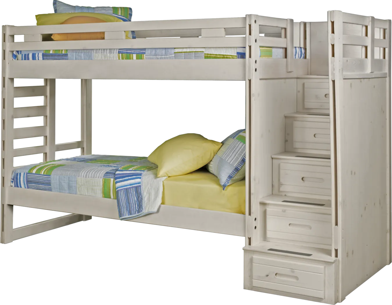 Creekside White Wash Twin/Twin Step Bunk Bed - Thumbnail - Image 1
