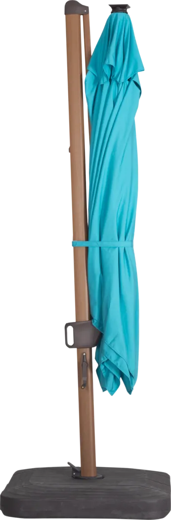 Creekview Natural Finish 10' Square Aruba Outdoor Lighted Cantilever Umbrella with 50 lb. Base - Thumbnail - Image 3