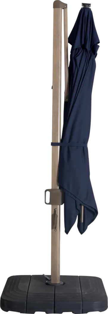 Creekview Weathered Finish 10' Square Navy Outdoor Lighted Cantilever Umbrella with 50 lb. Base - Thumbnail - Image 3