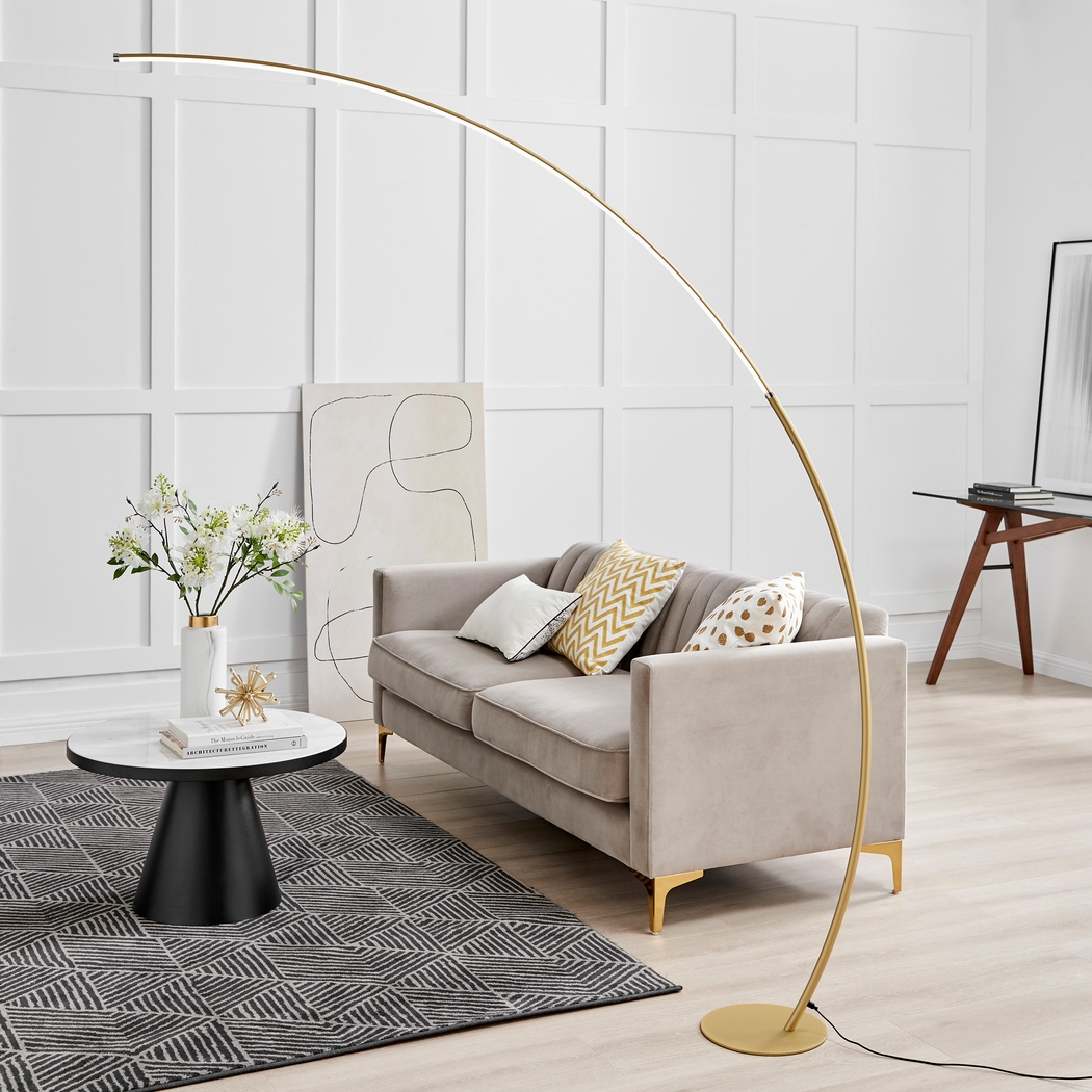 Crescentt Gold Floor Lamp - Thumbnail - Image 2