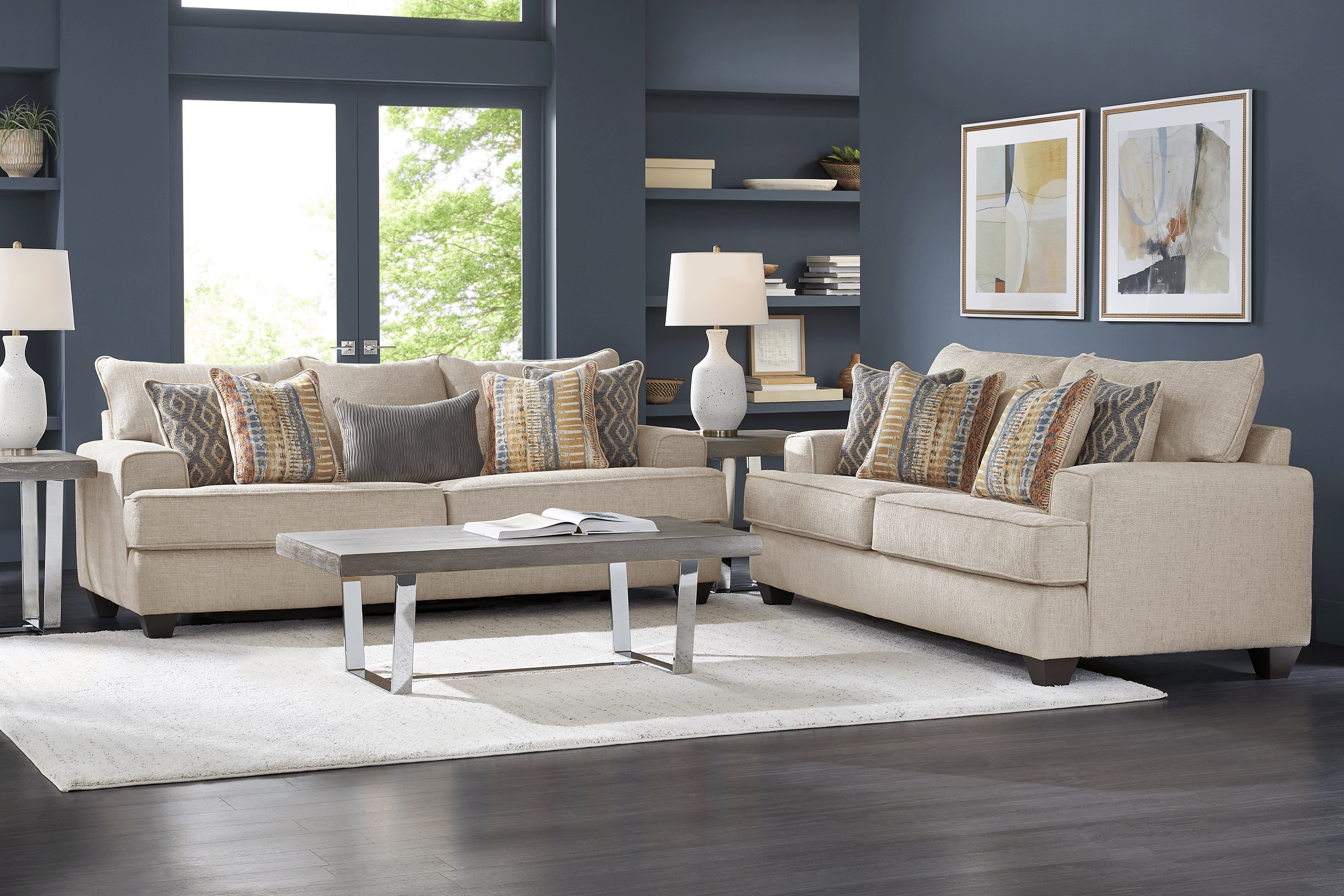 Crescent Bay Beige 7 Pc Living Room - Thumbnail - Image 1