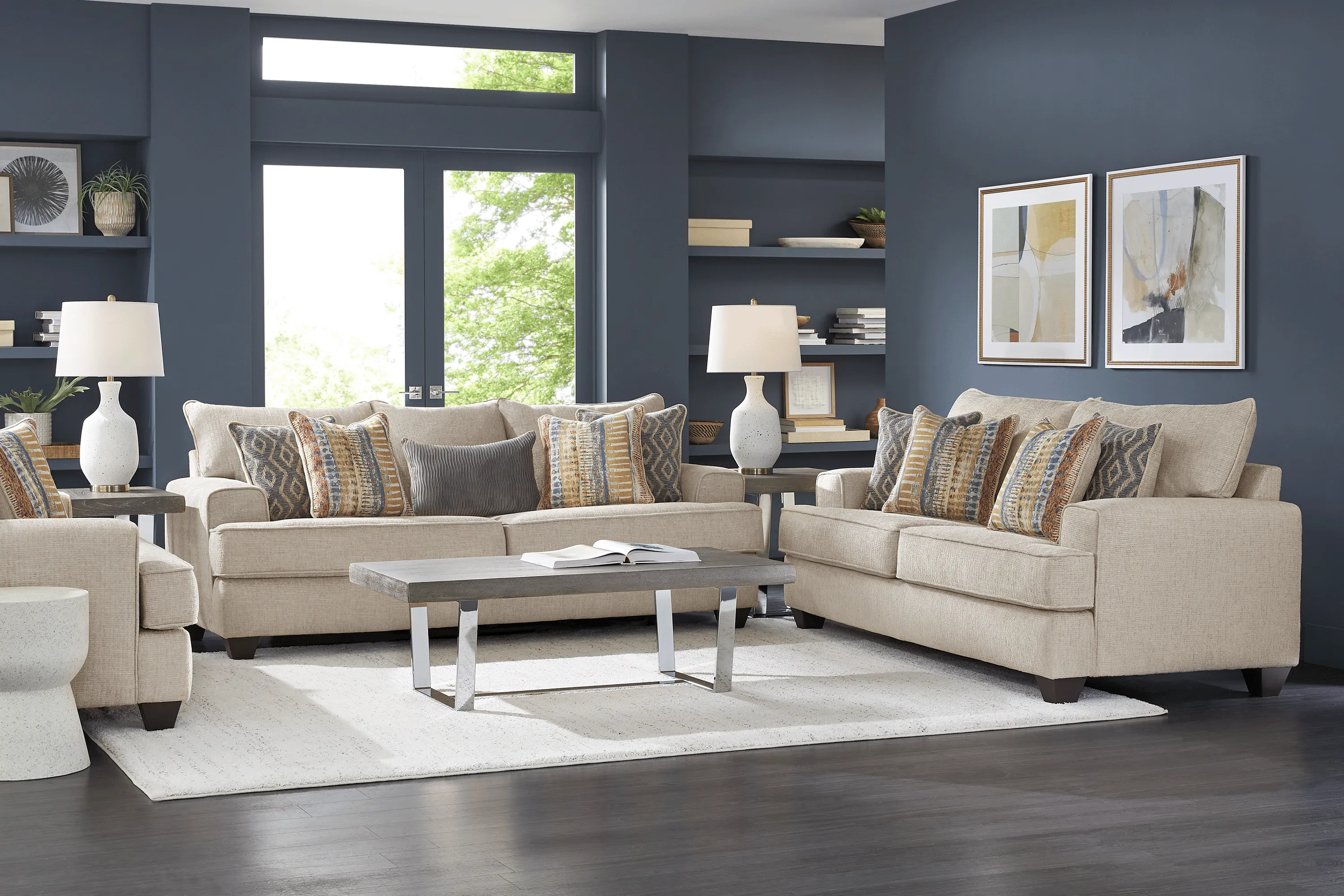 Crescent Bay Beige 8 Pc Living Room - Thumbnail - Image 1