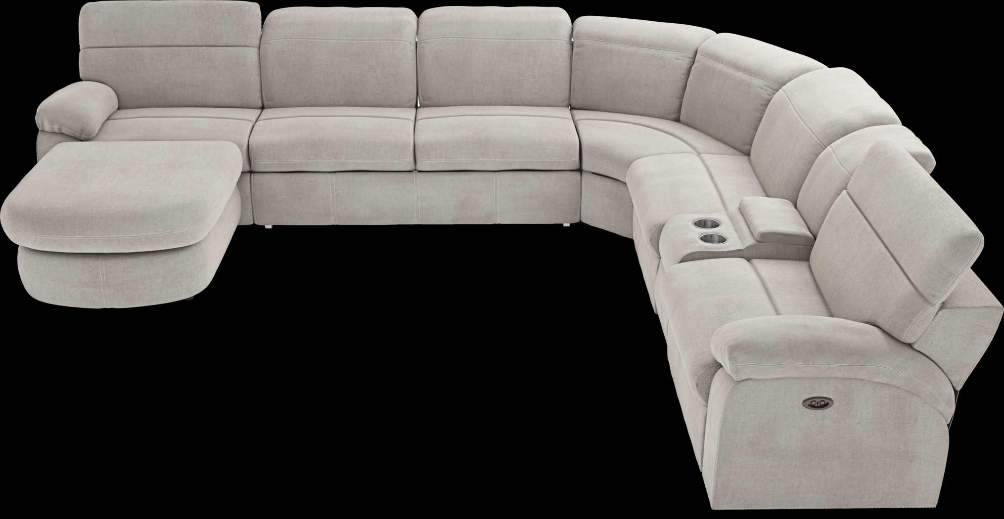 Crescent Place Gray 6 Pc Power Reclining Sleeper Sectional - Thumbnail - Image 4